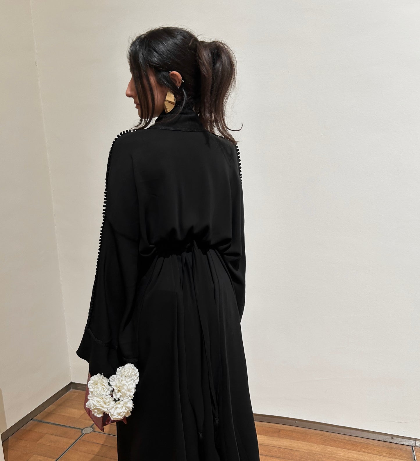 Black open abaya